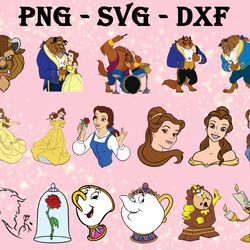 beauty and the beast characters svg, bundles beauty and the beast svg, png,dxf,...