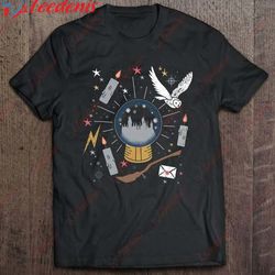 harry potter christmas hogwarts snow globe shirt, mens xmas shirts wear love, share beauty