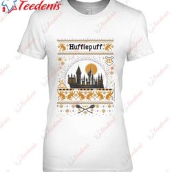 harry potter christmas hufflepuff ugly sweater t-shirt, funny christmas t-shirt mens  wear love, share beauty