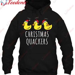 christmas quackers duck essential shirt, mens funny christmas tee shirts  wear love, share beauty