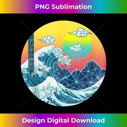 Great Wave Off Kanagawa Digital Landscape & Split Sunset Tank Top - Sleek Sublimation PNG Download - Tailor-Made for Sublimation Craftsmanship