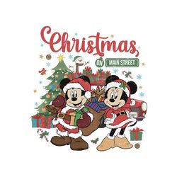 christmas on main street disney mickey minnie svg file