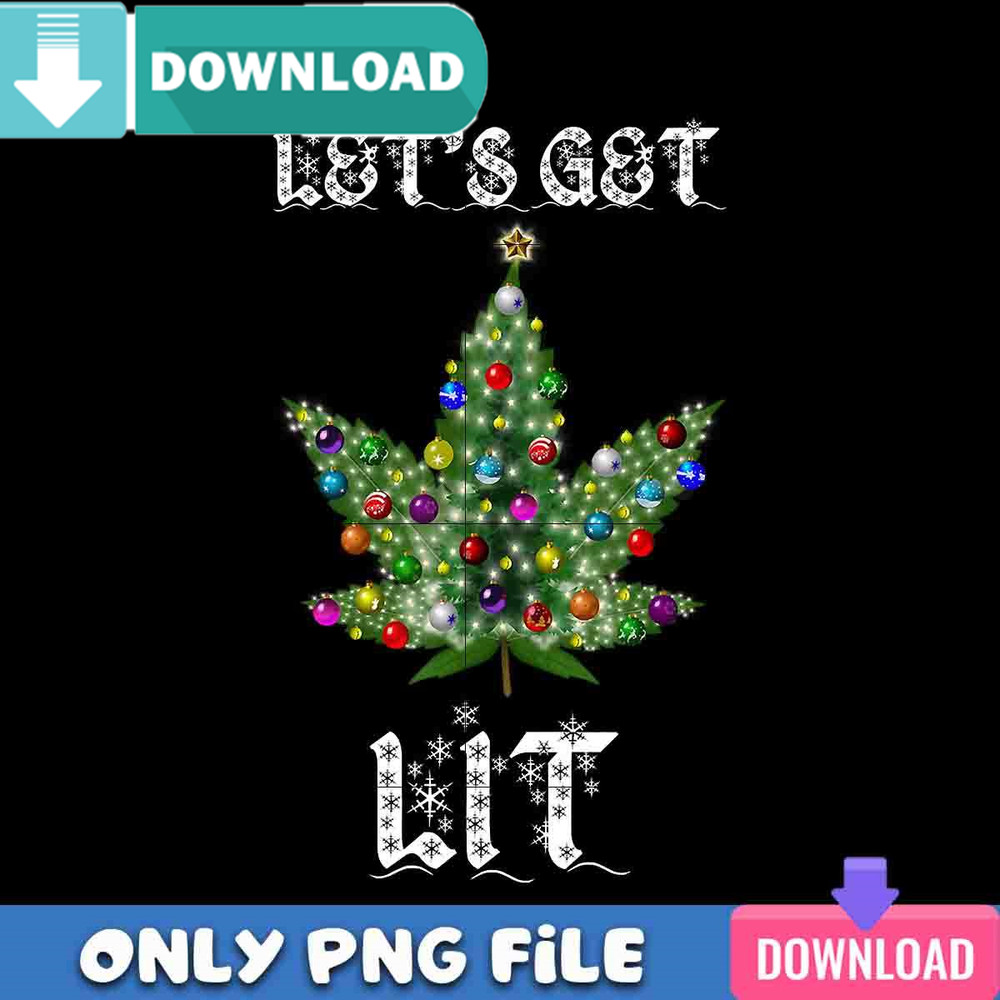 Christmas Tree Weed Leaf PNG Perfect Sublimation Design Download.jpg
