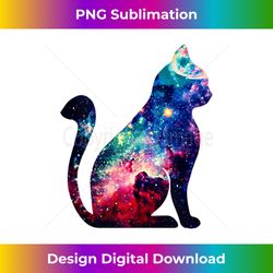 Beautiful Space Nebula Galaxy Cat Silhouette Tank Top - Bohemian Sublimation Digital Download - Tailor-Made for Sublimation Craftsmanship