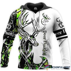 deer hunting gift deer hunting green black camo personalized us unisex size hoodie ch