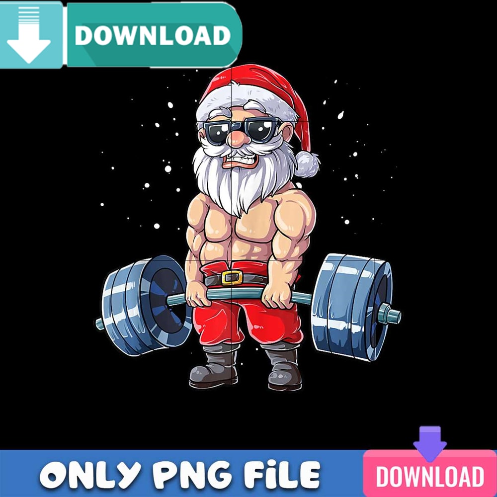 Santa Weightlifting Png Best Files Design Download.jpg