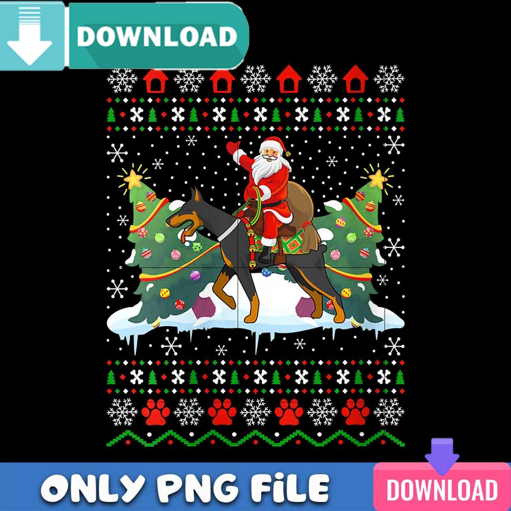 Doberman Xmas Gift PNG Perfect Files Design Download.jpg