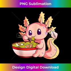 Funny Axolotl Eating Ramen Noodles Kawaii Anime Girl Teenage Tank Top - Luxe Sublimation PNG Download - Reimagine Your Sublimation Pieces