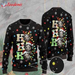 heifer cow ho ho ho ugly christmas sweater, ugly christmas sweater ideas wear love, share beauty