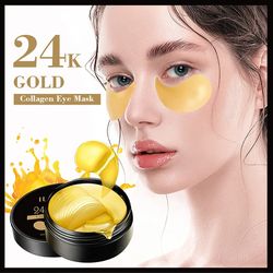 ilisya--collagen eye mask 24k gold eye patch seaweed eye dark circles anti-puffiness anti-aging moisturizing eyes--60pcs