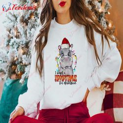 Hippopotamus Christmas Sweatshirt, Fun Family Design Gift  Wear Love, Share Beauty