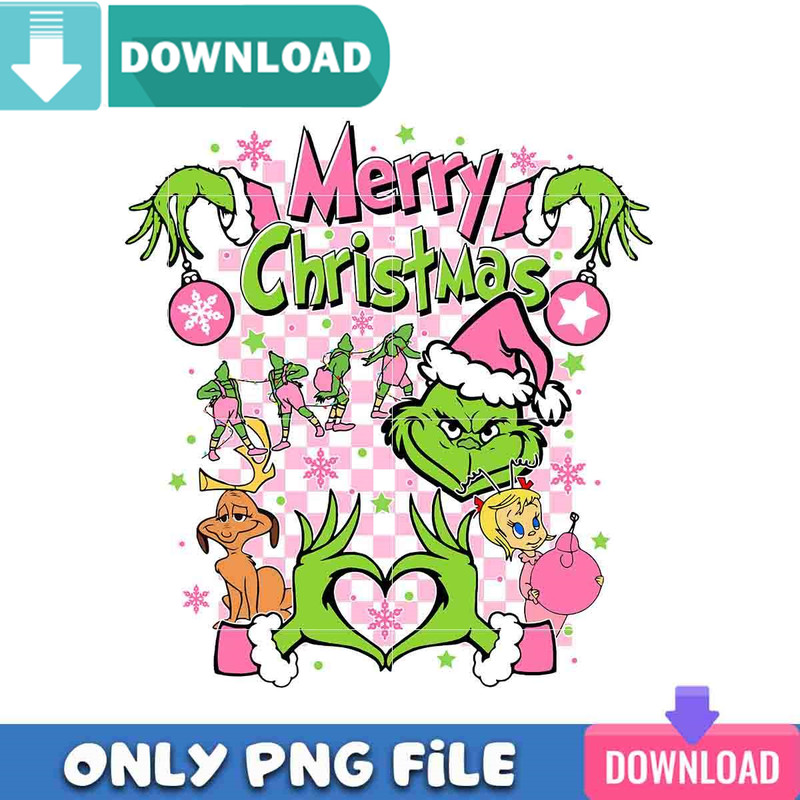 Merry Pink Grinhmas PNG Grinch Christmas PNG Instant Download - Svgtrending.jpg