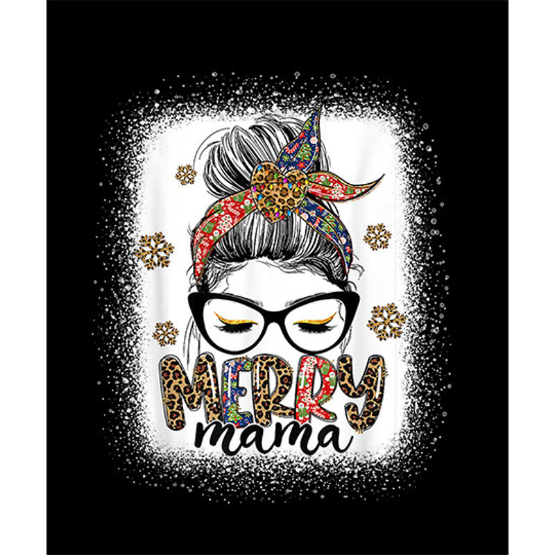 Merry Mama Christmas Women Messy Bun Reindeer Holidays Xmas T-Shirt_4.jpg