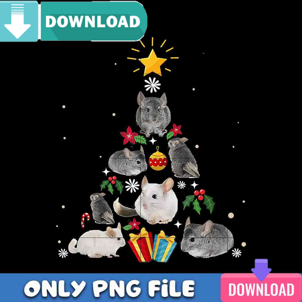 Christmas Chinchilla Tree PNG Perfect Files Design Download.jpg