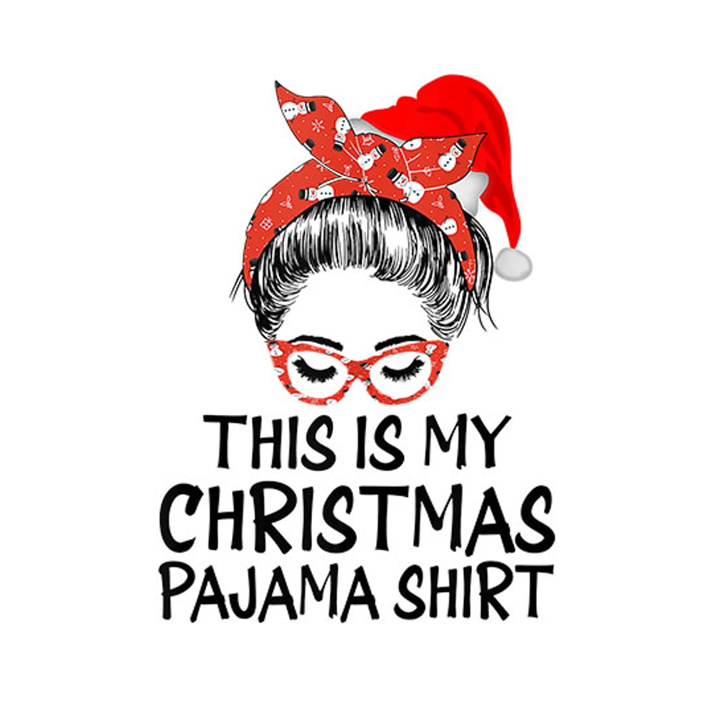This is My Christmas Pajama Funny Christmas Messy Bun Women Tank Top_1 copy.jpg