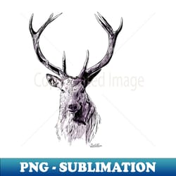 lord of the north - stag - ink and watercolour - signature sublimation png file - capture imagination with every detail