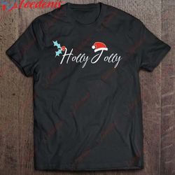 holly jolly christmas shirt, womens christmas shirts long sleeve  wear love, share beauty