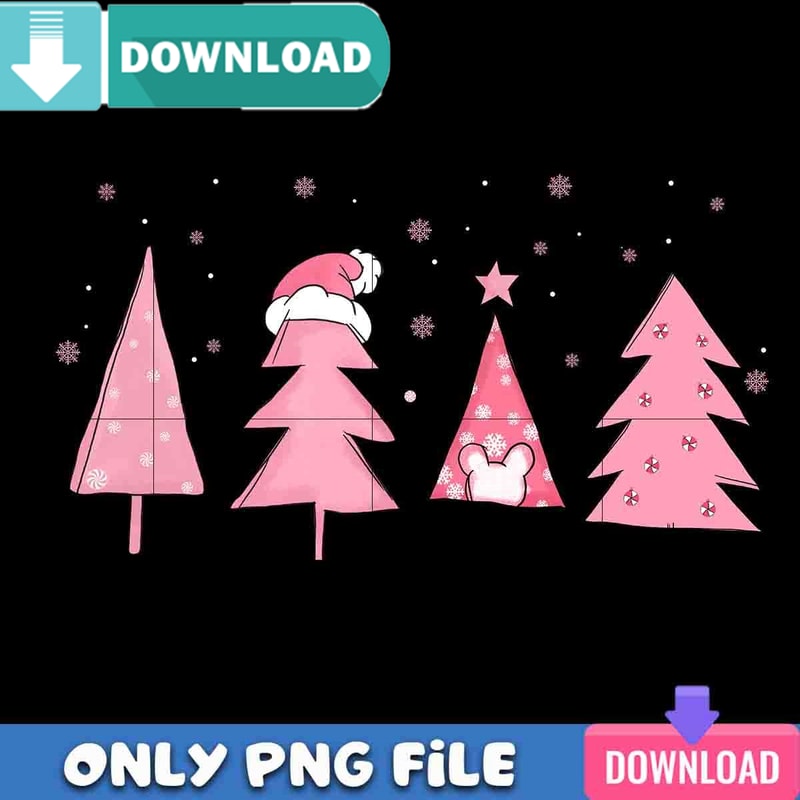 Pink Christmas Disney PNG Perfect Sublimation Design Download.jpg