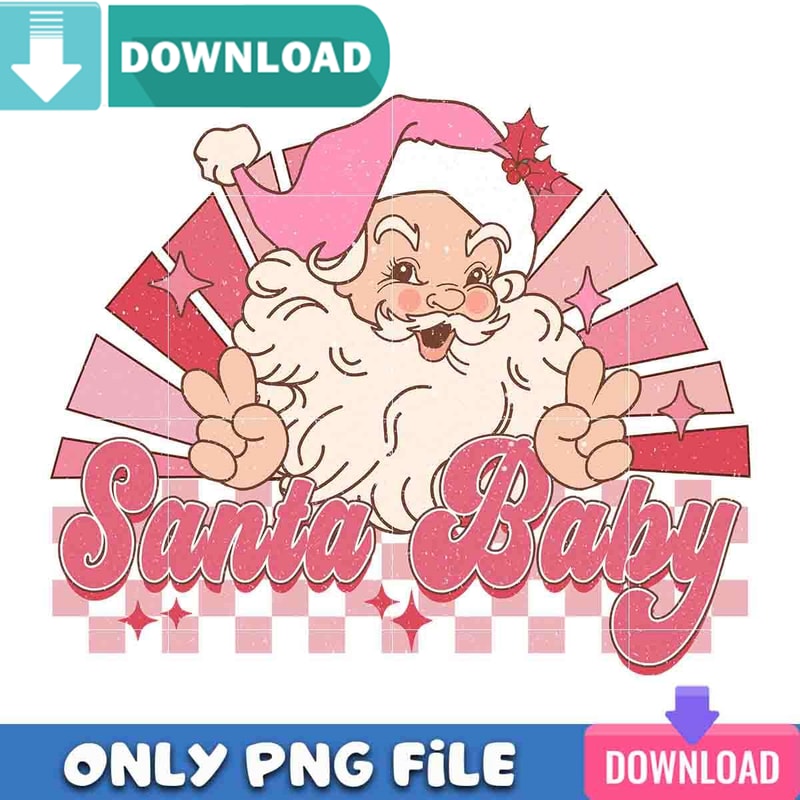 Santa Baby Pink Christmas Png Best Files Design Download.jpg