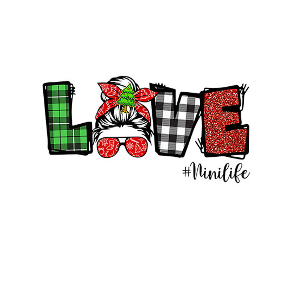 Womens WMQB Love Christmas Messy Bun Nini Life Merry Xmas Vibes T-Shirt copy.jpg