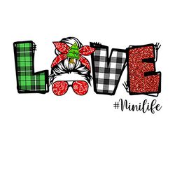love mimi life christmas svg, momlife svg, messy bun skull svg, mom life svg, santa hat svg, messy bun mom svg