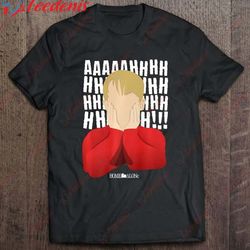 home alone kevin yell minimalist portrait shirt, plus size womens christmas t shirts wear love, share beauty