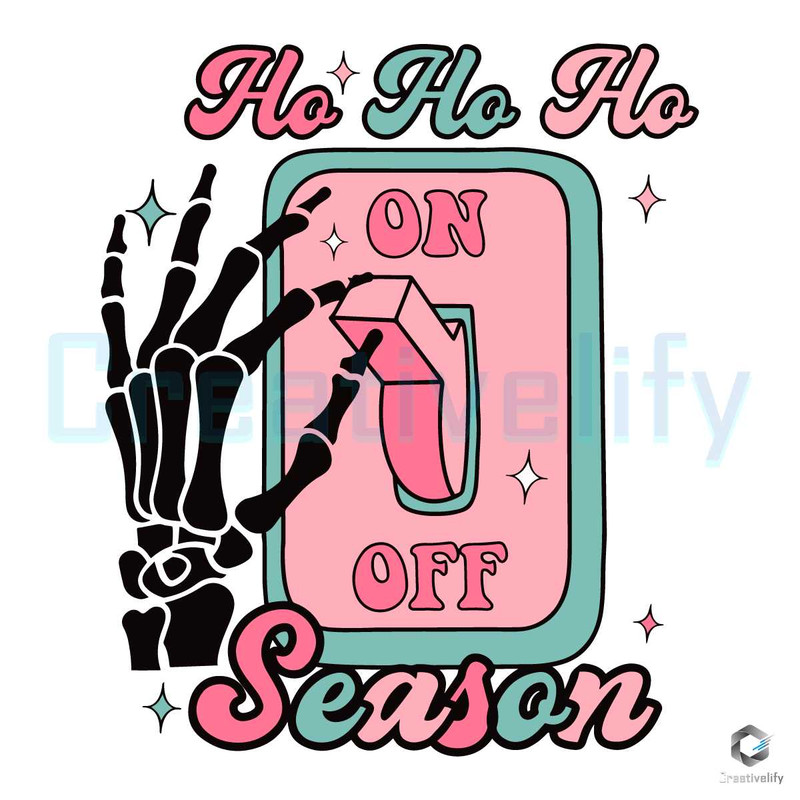 Christmas Ho Ho Ho Season SVG Retro Skeleton Hand File.jpg