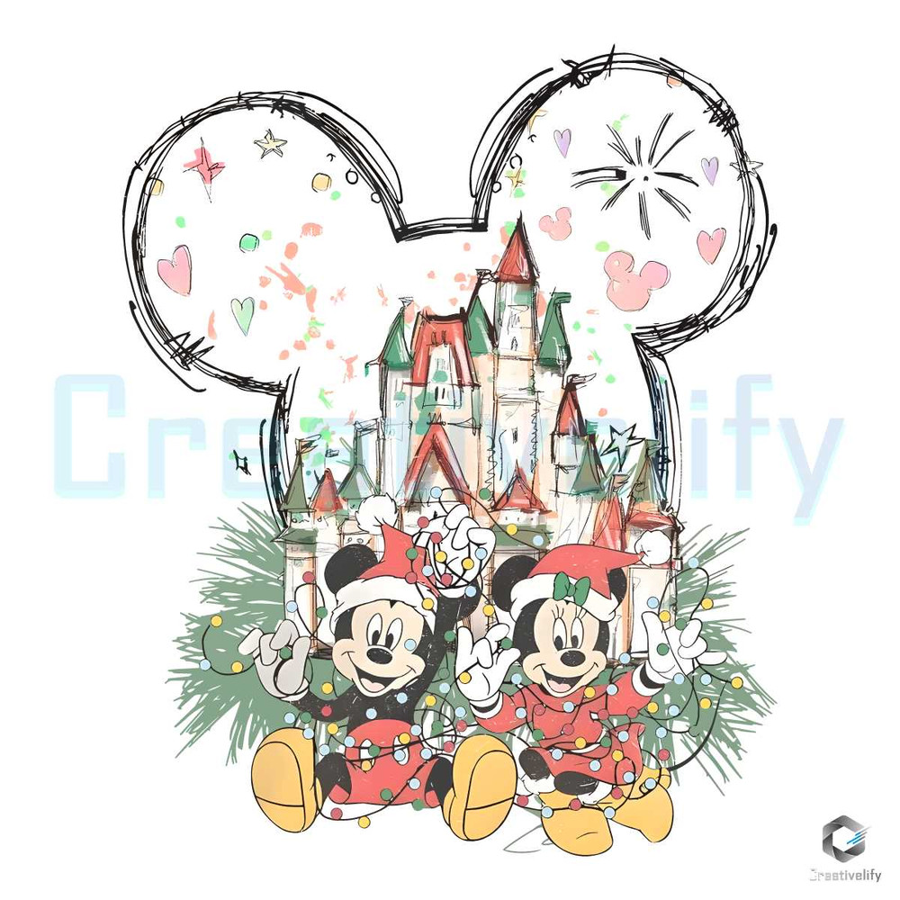 Christmas Mickey Minnie PNG Santa Castle File Download.jpg