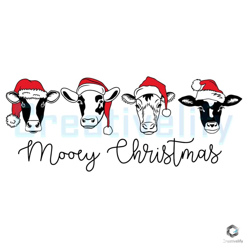 Cow Mooey Christmas SVG Santa Hat Cricut File.jpg