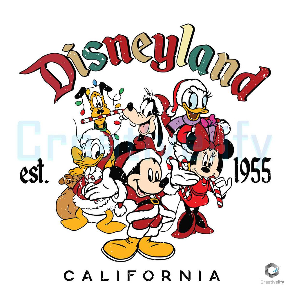 Disneyland Christmas SVG Santa Mickey Friends Cutting File.jpg