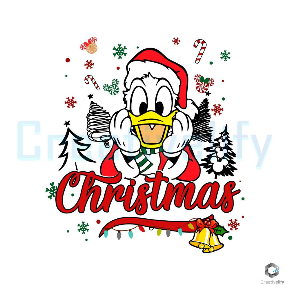 Donald Duck Christmas SVG Disney Santa Vibes Digital File.jpg