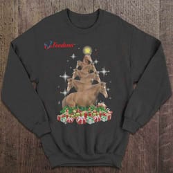 horse tree - christmas sweater shirt, christmas t-shirts ladies wear love, share beauty