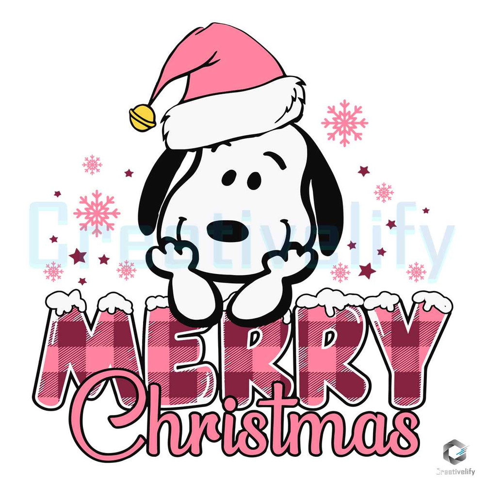 Free Merry Xmas Cute Snoopy SVG Peanuts Vintage File.jpg