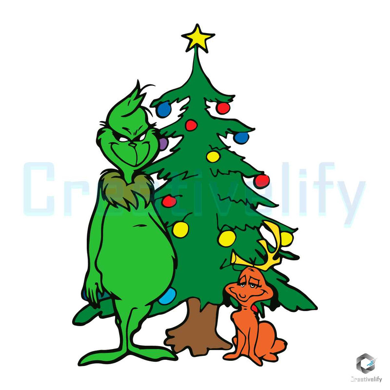 Funny Grinchmas Dog SVG Christmas Tree Digital Cricut File.jpg