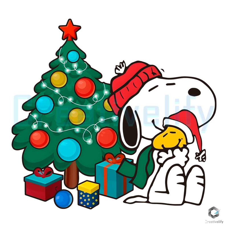Funny Snoopy Xmas PNG Peanuts Christmas Tree File.jpg