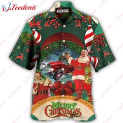 hot rod santas joyful christmas hawaiian shirt wear love, share beauty