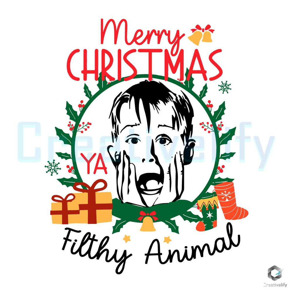 Merry Christmas Ya Filthy Animal SVG Kevin Mccallister File.jpg