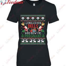 humor christmas pregnancy announcement outfit for mom ugly shirt, christmas tops on sale  wear love, share beauty