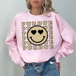 purdue smiley face sweatshirt , university of purdue tee, purdue gift, college student, university shirt , custom univer