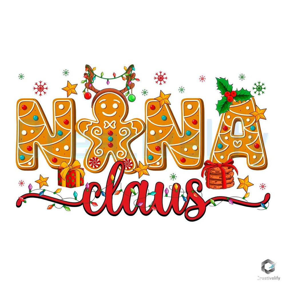 Nana Claus Christmas Cookie SVG Gingerbread File Sublimation.jpg