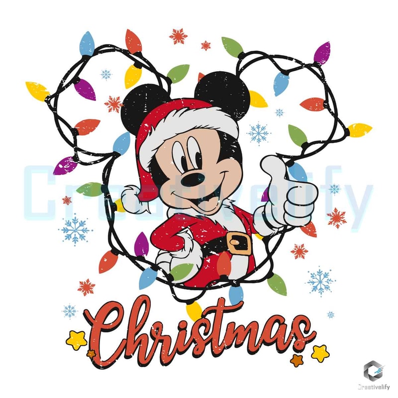 Retro Mickey Christmas Lights SVG Disney Xmas Cutting File.jpg
