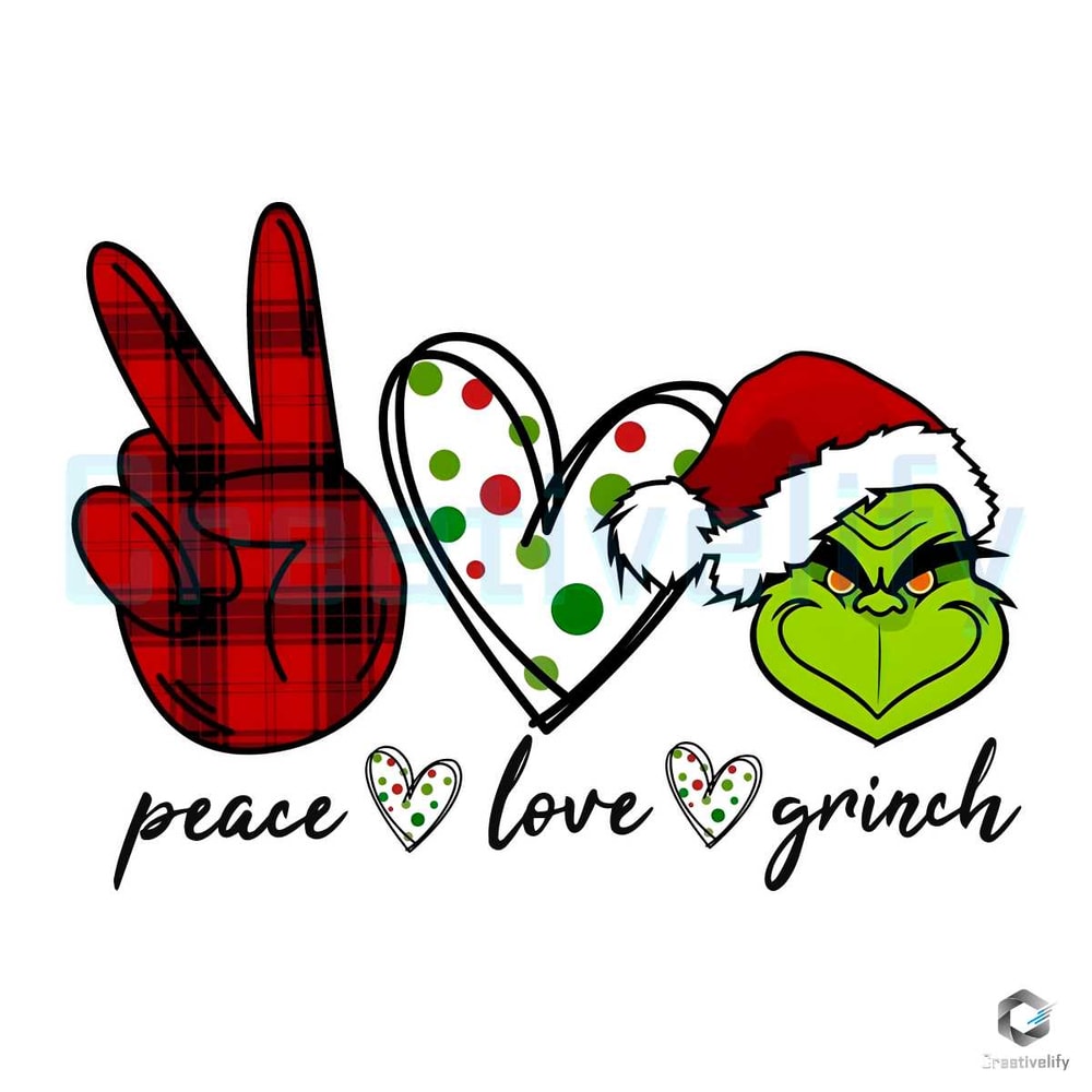 Retro Peace Love Stink PNG Grinch Christmas Sublimation File.jpg