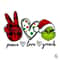 Retro Peace Love Stink PNG Grinch Christmas Sublimation File.jpg