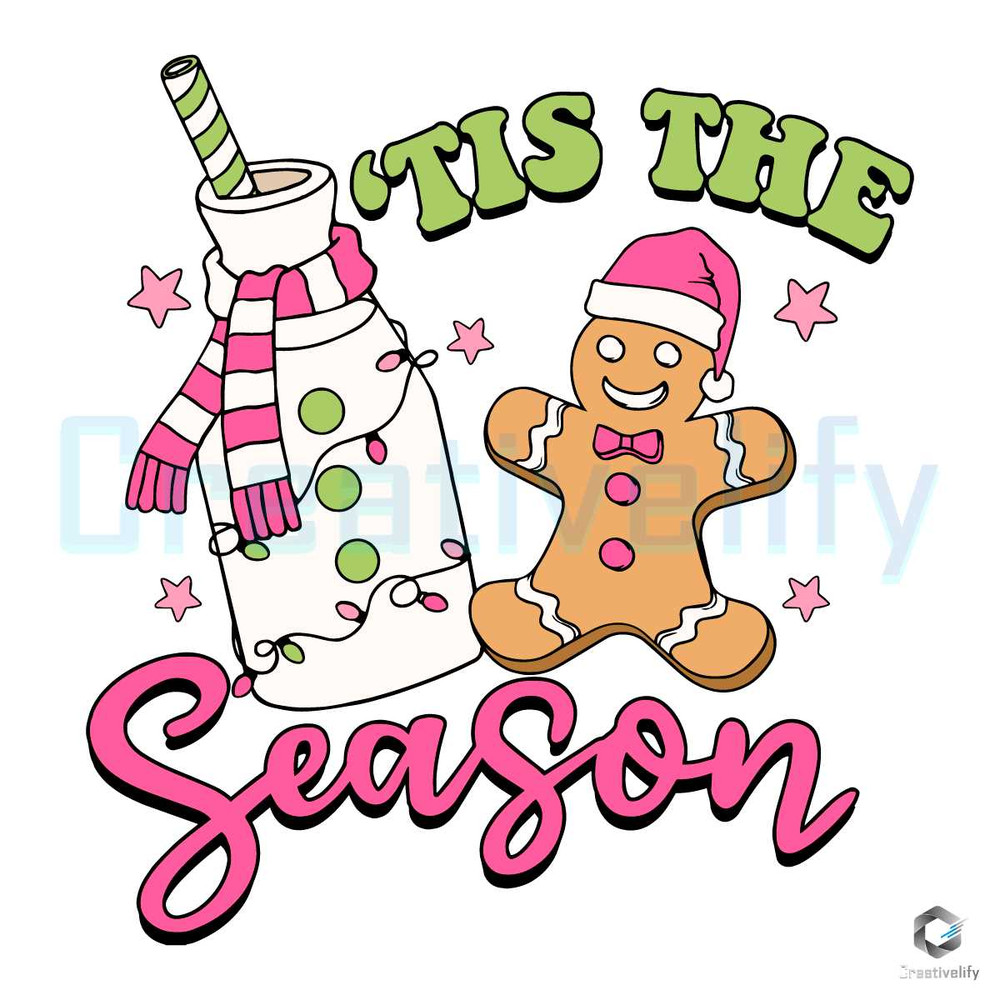 Retro Tis The Season SVG Christmas Light Gingerbread File.jpg