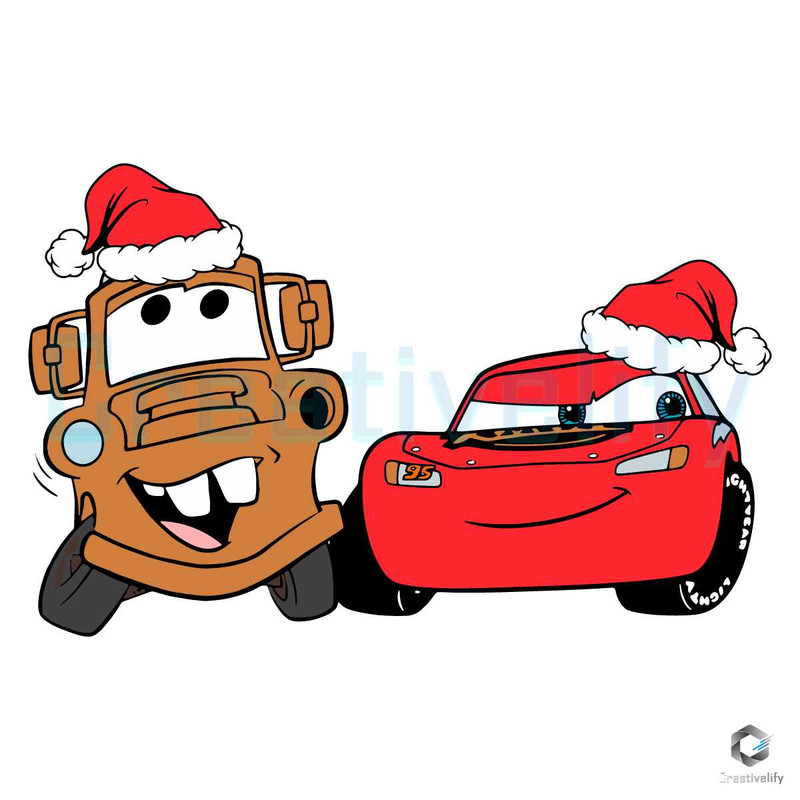 Santa Disney Cars Xmas SVG Tow Mater McQueen File Digital.jpg