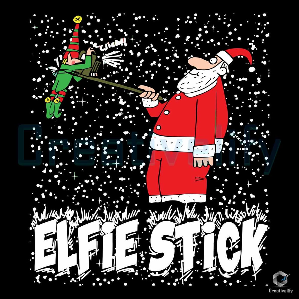 Santa Elfie Stick Xmas SVG Merry Christmas File Design.jpg
