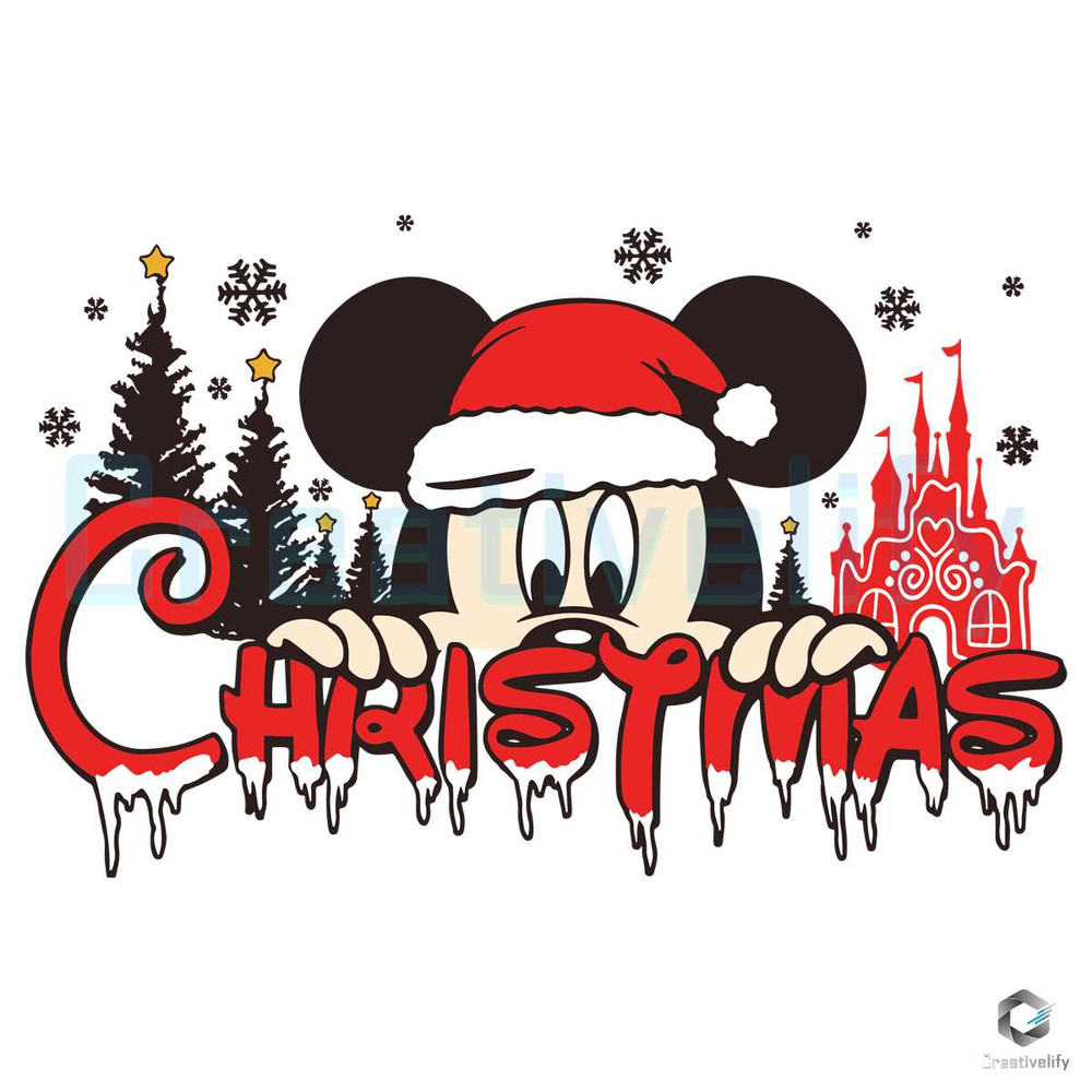 Santa Mickey Castle SVG Christmas Disney File For Cricut.jpg