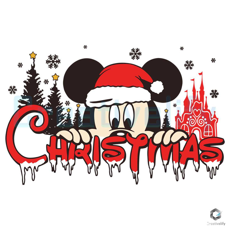 Santa Mickey Castle SVG Christmas Disney File For Cricut.jpg