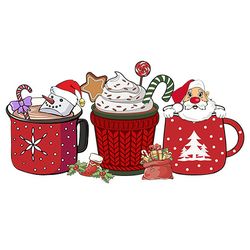 Santa Christmas Coffee Png, Christmas Coffee Png, Christmas Drink Design, Coffee Latte Png, Christmas Iced Latte Png