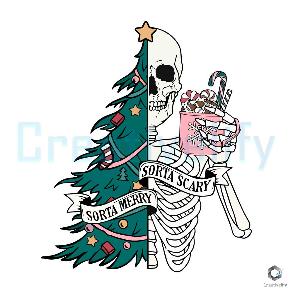 Sorta Merry Sorta Scary SVG Skeleton Christmas Cricut File.jpg